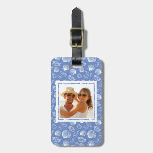 Custom Photo Sassy Seashell Pattern Luggage Tag