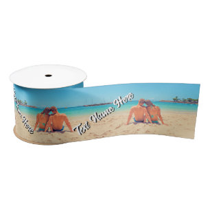 Custom Photo Satin Ribbon Personalized Text