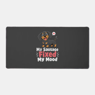 Custom Photo Sausage Dog Fixed My Mood Desk Mat
