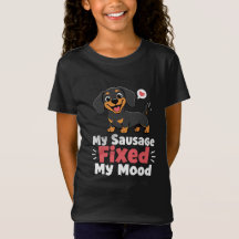 Custom Photo Sausage Dog Fixed My Mood T-Shirt