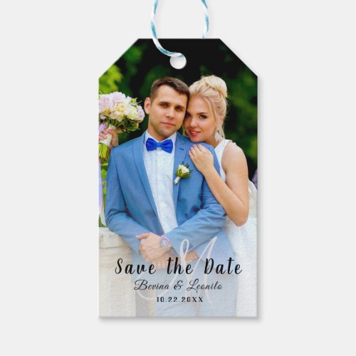 Custom Photo  Save the Date Hand lettering WG   Gift Tags