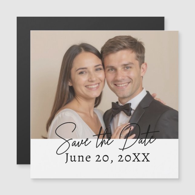 Custom Photo Save The Date Modern Script (Front/Back)