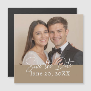 Custom Photo Save The Date Modern Script
