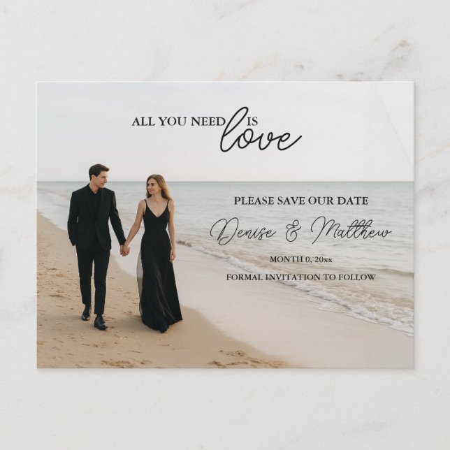Custom Photo Save the Date Postcard (Front)