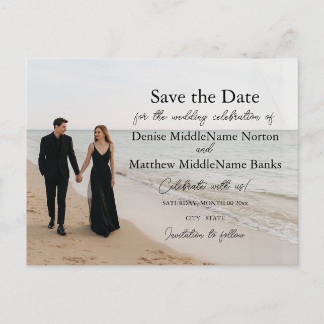 Custom Photo Save the Date Postcard (Front)