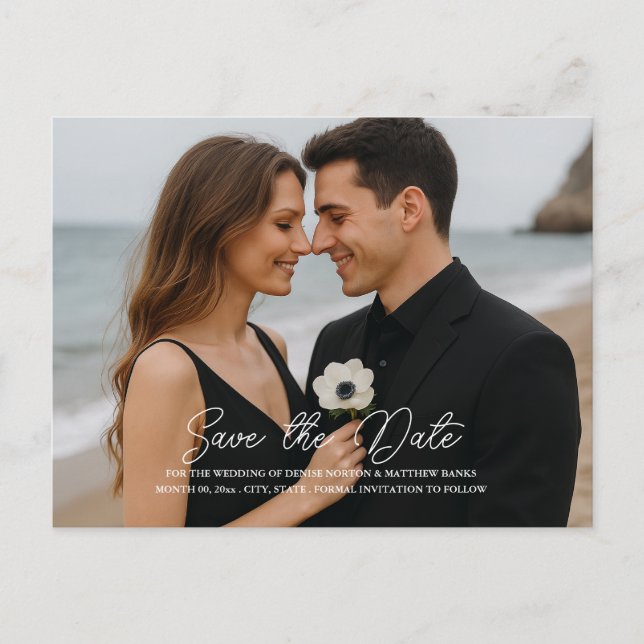 Custom Photo Save the Date Postcard (Front)