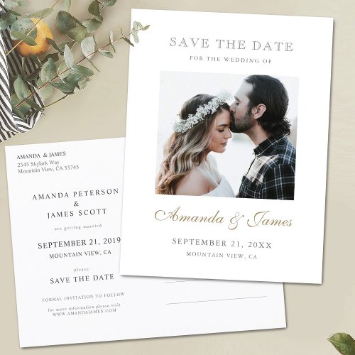 Custom Photo Save the Date Postcard Template