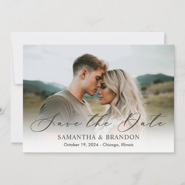 Custom Photo Save the Date Wedding Card (Front)