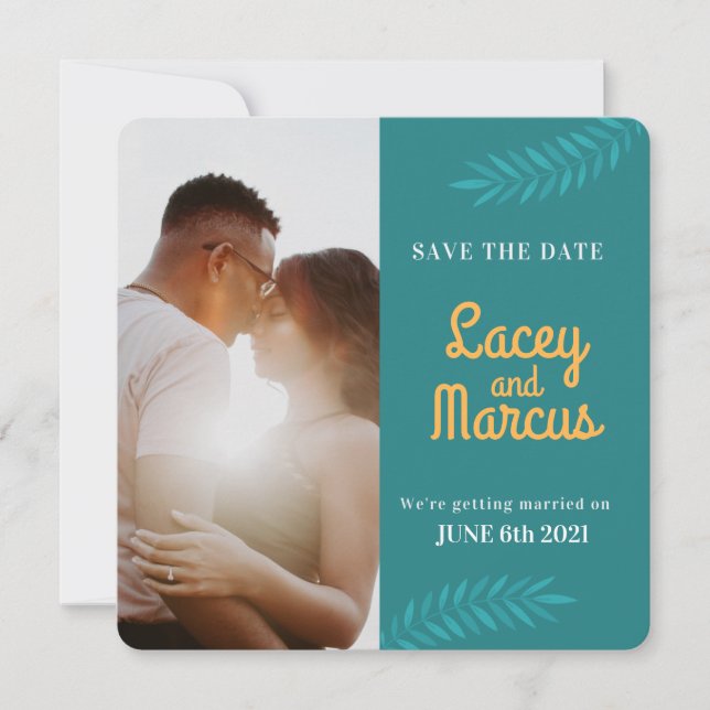 Custom Photo Save The Date Wedding Note Card (Front)