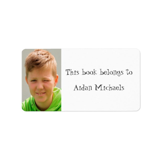 Custom photo school bookplate name (Front)