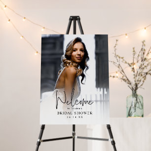 Custom Photo Script Font Bridal ShowerWelcome Sign