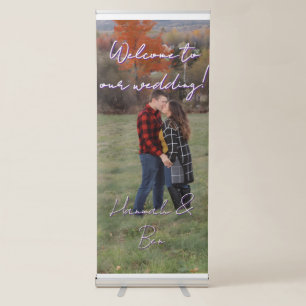 Custom Photo Script Font Wedding Banner