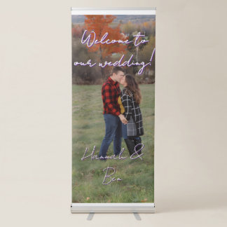 Custom Photo Script Font Wedding Banner