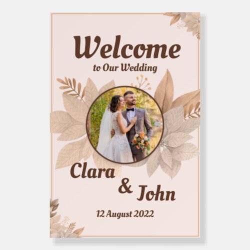Custom Photo Script Font Wedding Welcome Sign