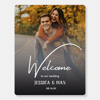 Custom Photo Script Font Wedding Welcome Sign