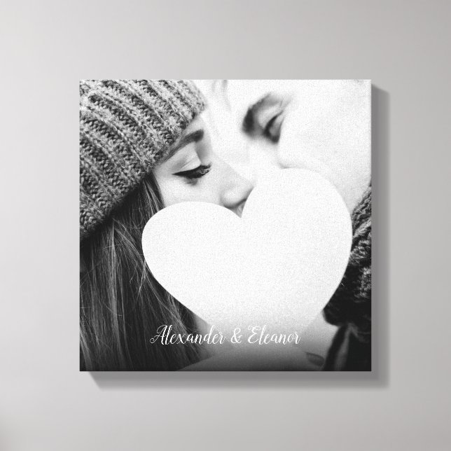 Custom Photo Script Name Canvas Print (Front)