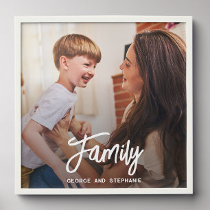 Custom Photo Script Typography Family Keepsake Peel And Stick Photo Tile