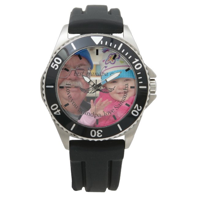 Custom Photo Script Watch | Best Grandpa Ever  (Front)
