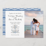 Custom Photo Sea Blue Beach Wedding Invitation at Zazzle