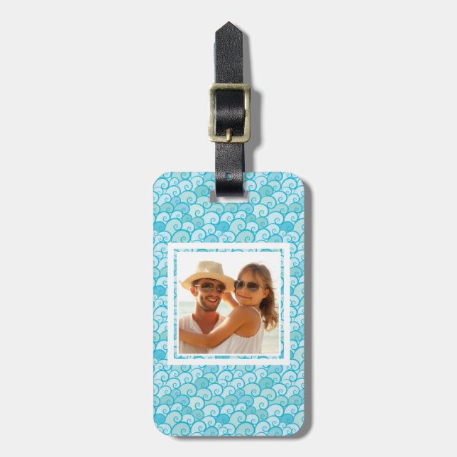 Custom Photo Sea Pattern Luggage Tag (Front Vertical)