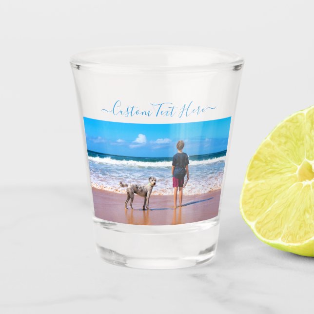 Custom Photo Shot Glass Gift Your Photos and Text (Front)