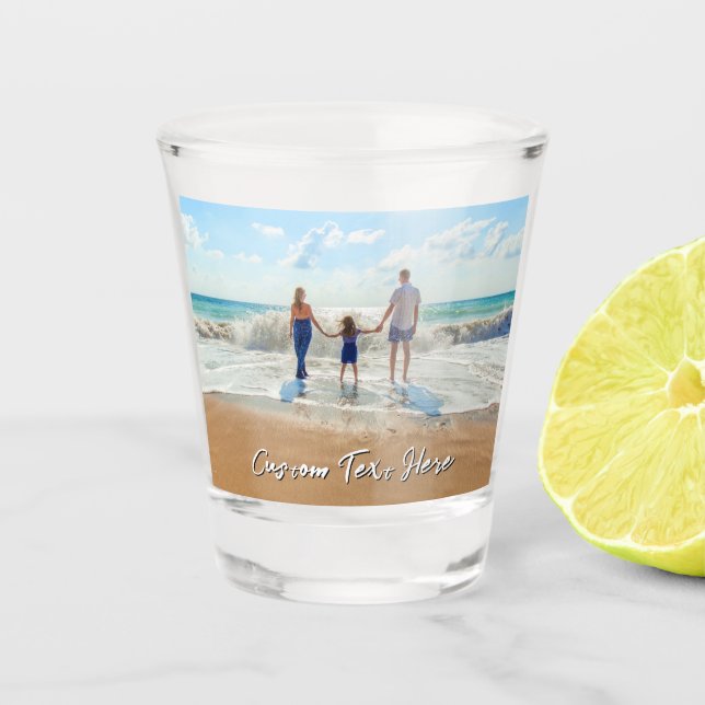 Custom Photo Shot Glass with Text Personalized (Front)