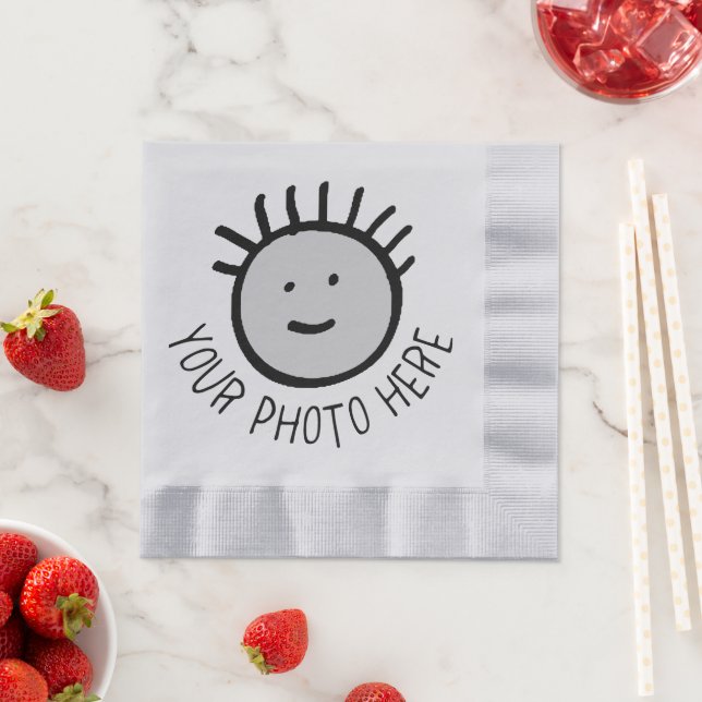 Custom Photo SILV. LUNCHEON PAPER NAPKINS Template (Insitu)