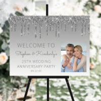 Custom Photo Silver 25th Anniversary Welcome