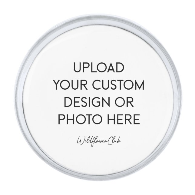 Custom Photo Silver Finish Lapel Pin (Front)