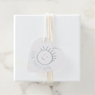 Custom Photo SILVER FOIL HEART FAVOR TAGS Template
