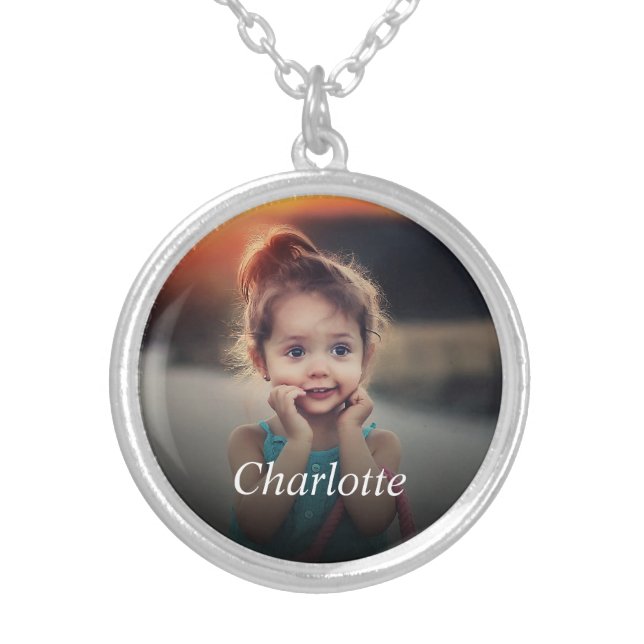 Custom Photo Silver Plated Necklace (Front)
