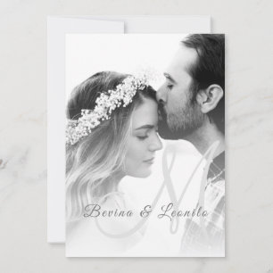 Custom Photo Simple Elegant GV Script Wedding Invitation