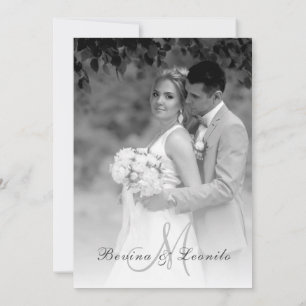 Custom Photo Simple Elegant w Single Initial Invi Invitation