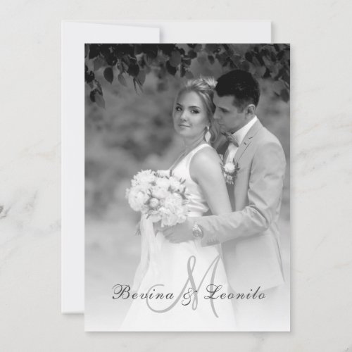 Custom Photo Simple Elegant w Single Initial  Invi Invitation