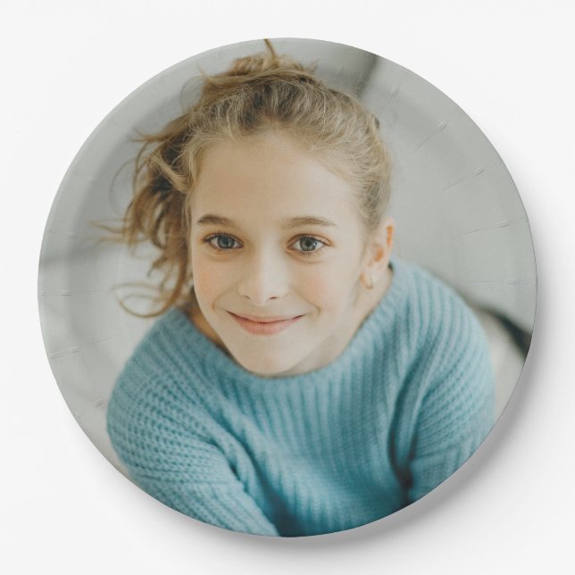 Custom Photo Simple Funny face Paper Plates (Front)