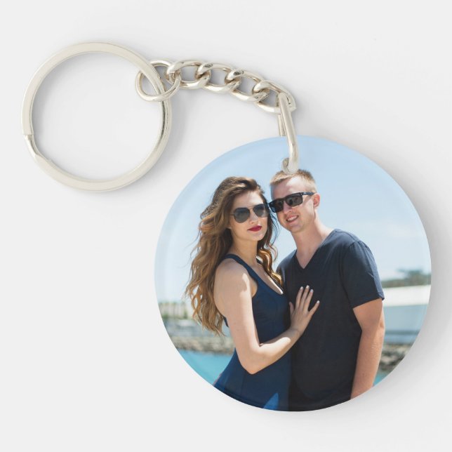 Custom photo simple minimalist engagement keychain (Front)