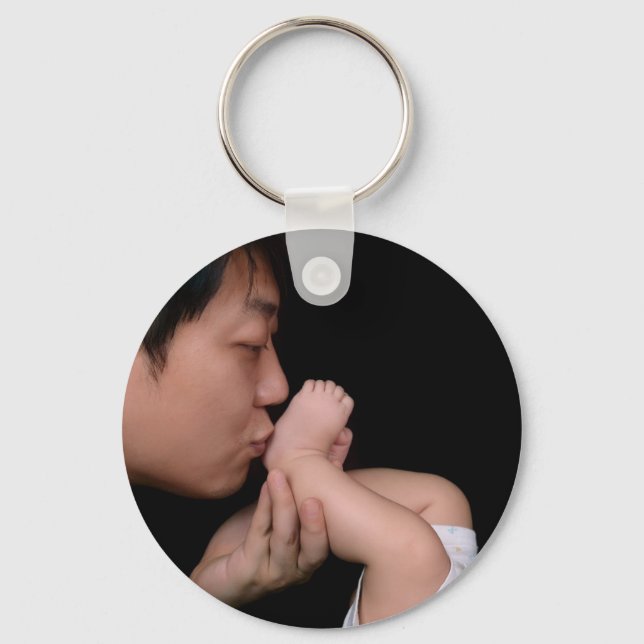 Custom photo simple minimalist keychain (Front)