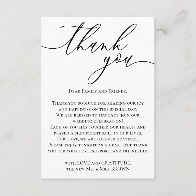 Custom Photo Simple Modern Minimalist Thank You Enclosure Card