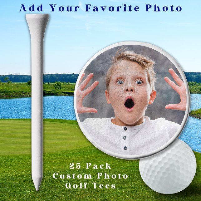Custom Photo Simple Personalized Birthday Golfer Golf Tees (Creator Uploaded)