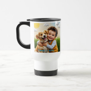 Custom Photo Simple Personalized Dog Child Travel Mug