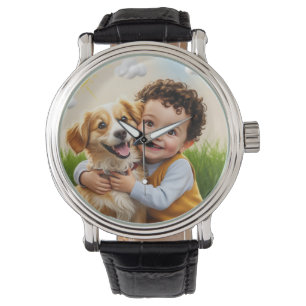 Custom Photo Simple Personalized Dog Child Watch