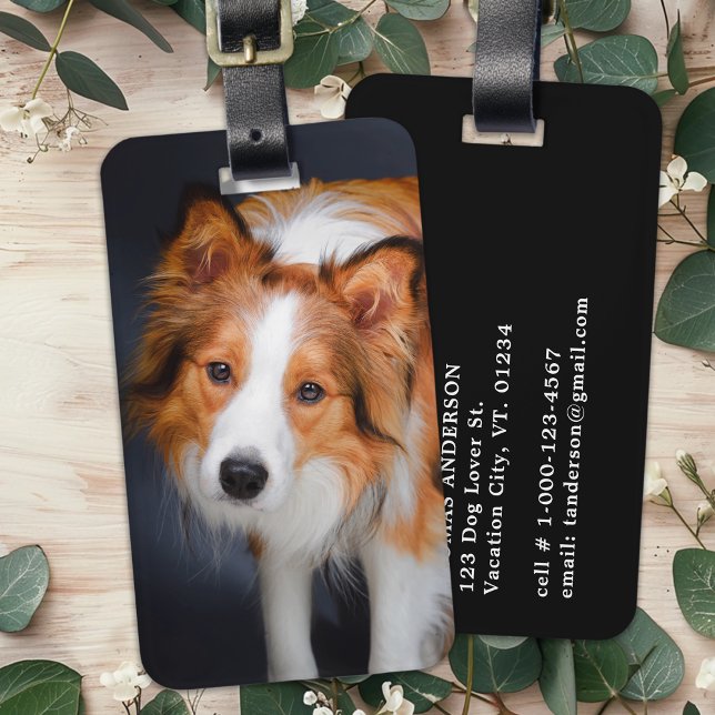 Custom Photo Simple Personalized Family Pet Dog  Luggage Tag (Creator Uploaded)