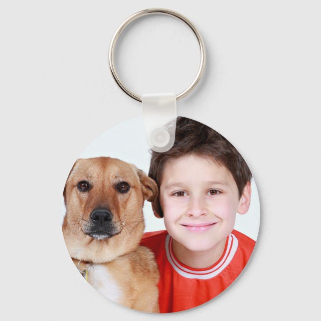 Custom photo simple pet dog keychain (Front)