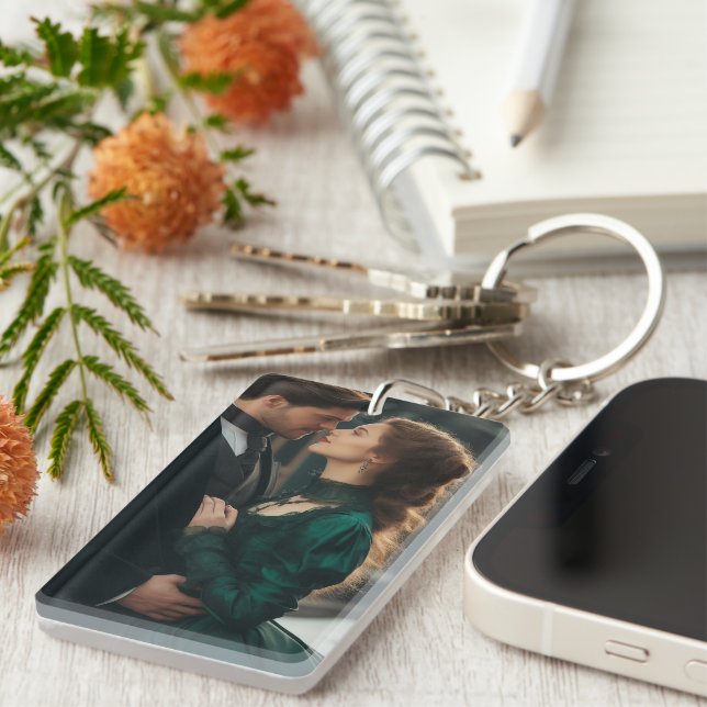Custom Photo Single-Sided Rectangle Memory Keychain (Front Right)