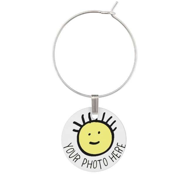 Custom Photo SINGLE WINE CHARM Blank Template (Front)