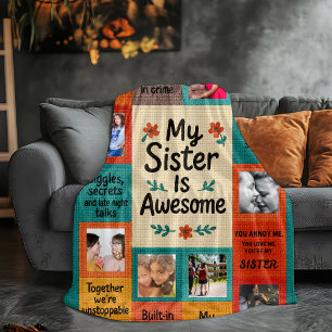 Custom Photo Sister Blanket Personalizable