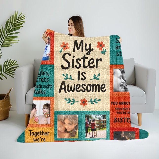 Custom Photo Sister Blanket Personalizable (Creator Uploaded)