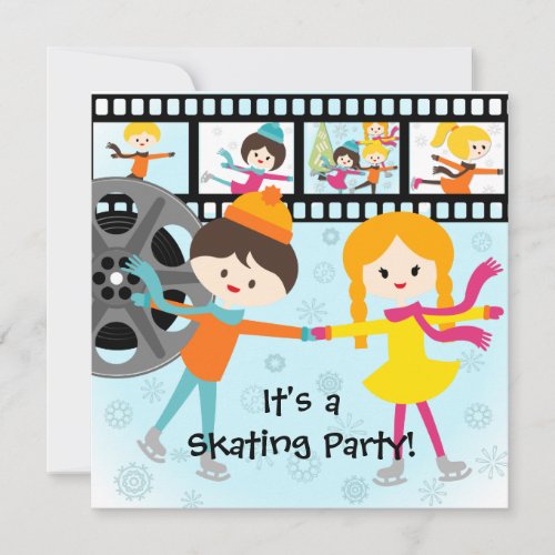 Custom Photo Skating Party Invitations