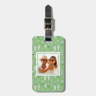 Custom Photo Sketch Crocodile Pattern Luggage Tag
