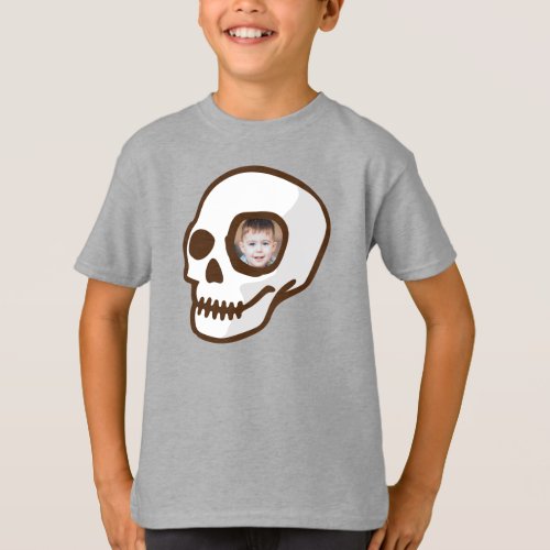 Custom photo Skull day of the dead scary Halloween T_Shirt